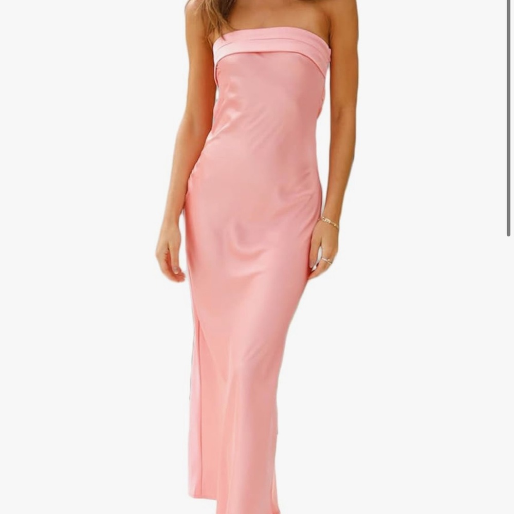 Elegant Pink Strapless Dress
